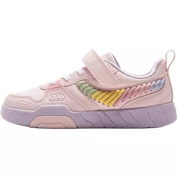 Li Ning Серия спортивного образа жизни Удобные Модные Амортизирующие Отскок Низкие Детские Повседневные Кроссовки Детские Повседневные Кроссовки Светло-розовый YKNV052-2 28