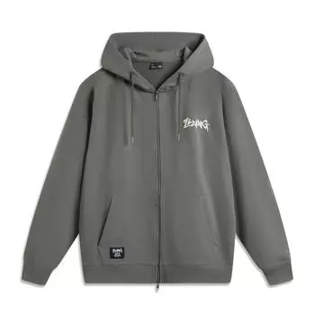 Li-Ning Серия Спортивный Стиль Буква Американский Ретро Минималистичный Модный Худи на Молнии Удобный Дышащий Универсальный Свободный Свитшот AWDV391-4 S