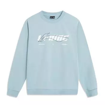 Li Ning Серия Спортивный Стиль Круглый Вырез Свободный Универсальный Простой Удобный С надписью Повседневный Свитшот Унисекс свитшот Рыбий Глаз Зеленый AWDVF77-5 XXL