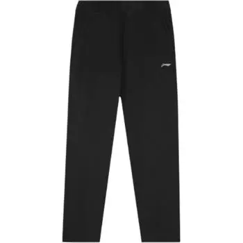 Li Ning Серия Спортивный Стиль Однотонные Эластичные Универсальные Прямые Повседневные Брюки Мужские низы Черный AKLU283-1 M