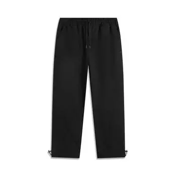 Li Ning Серия Спортивный Стиль Однотонные Со средней посадкой На кулиске Удобные Дышащие С прямыми штанинами Спортивные брюки Мужские брюки Черный AYKU931-2 L