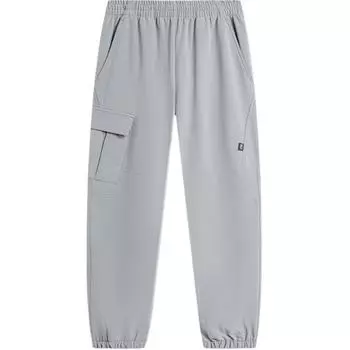 Li Ning Серия Спортивный Стиль Однотонные Со средней посадкой Удобные Дышащие Утепленные Теплые Зауженные Вязаные Спортивные Брюки Мужские низ Серый AYKT735-2 M