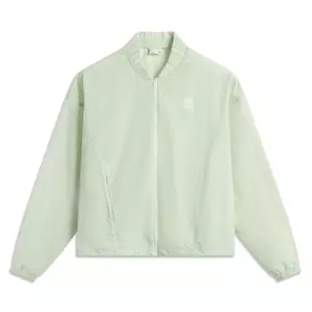 Li Ning Серия Спортивный Стиль Однотонный Принт Буква Воротник-бомбер Свободный Ледяной Шелк Прохладный Удобный Повседневный Защита от Солнца Женские топы AFDV942-2 XS