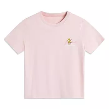 Li Ning Серия Спортивный Стиль Письмо Удобная Футболка с Коротким Рукавом и Круглым Вырезом, Ледяной Шелк, Cool Dry, Дышащая, Универсальная, Женские Футболки AHSV752-1 S