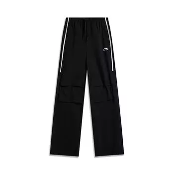 Li Ning Серия Спортивный Стиль Жизни Американский Повседневный Простой Ледяной Шелк Быстросохнущий Прохладный Приталенный Свободный Прямой Крой Брюки Карго Вязаные Спортивные Брюки AYKV480-2 S