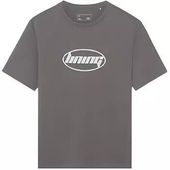 Li Ning Серия Спортивный Стиль Жизни Буква Круглый Вырез Дышащая Универсальная Повседневная Футболка с Коротким Рукавом Унисекс Футболка Коричневый AHSU965-2 M