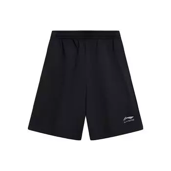 Li Ning Серия Спортивный Стиль Жизни Минималистичный Логотип Бренда Принт Буква Легкие Свободного Кроя Шорты на Кулиске Спортивные Шорты Унисекс Черный AKSV291-1 L