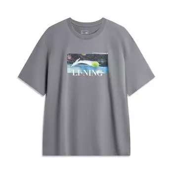 Li Ning Серия Спортивный Стиль Жизни Универсальная Удобная Футболка с Круглым Вырезом Повседневная Простая Свободная Футболка Дышащая Футболка с Коротким Рукавом Мужская Футболка AHSU629-5 4XL