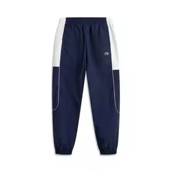 Li Ning Серия Спортивный Тренд Комбинированные Дышащие Универсальные Трикотажные Брюки Джоггеры средней посадки Мужские брюки Моряк-синий AYKV105-2 XXL