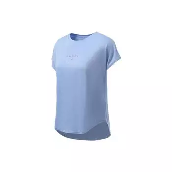 Li-Ning Серия Training Series Fitness Series Однотонная светоотражающая футболка с круглым вырезом и коротким рукавом, женские топы, снежно-фиолетовый, синий ATSR272-4 S