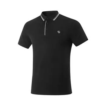 Li Ning Серия Уэйда Простая Удобная Полосатая Универсальная Повседневная Толстовка с Коротким Рукавом Мужские Рубашки Поло Черный APLV007-1 M