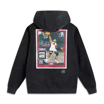 Li-Ning Серия Уэйда Толстовка с капюшоном и принтом букв Удобная Дышащая Универсальная Повседневная Мужская толстовка Черный AWDUG87-3 L