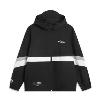 Li Ning Серия Уэйда Удобная Повседневная Минималистичная Толстовка на Молнии Свободная Буквенная Цветной Блок Куртка с Длинным Рукавом Мужские куртки AFDV121-4 S