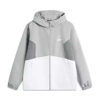 Li Ning Серия Уэйда Удобный Повседневный Простой Свободный Худи Плечо Мода Дышащий Ветровка Мужская Верхняя одежда Серый AFDU977-2 L