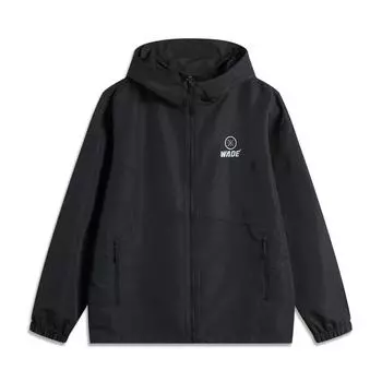 Li Ning Серия Уэйда Удобный Повседневный Простой Свободный Худи Со спущенным плечом Модный Дышащий Ветрозащитный Мужской Верхняя одежда Черный AFDU977-1 L