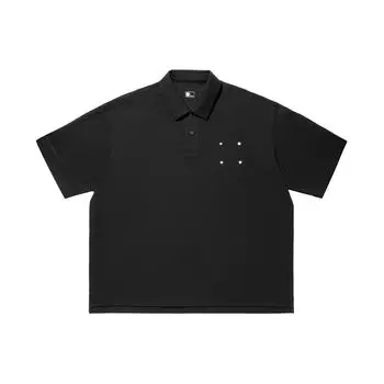 Li Ning Серия Vital Однотонная Свободная Повседневная Футболка-поло с Коротким Рукавом Унисекс Футболки-поло Черный APLU035-1 S