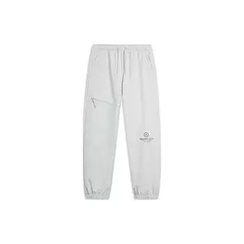 Li-Ning Серия Wade с буквенным принтом и логотипом, эластичные манжеты, флисовые водостойкие свободные вязаные спортивные штаны, мужские штаны Chuan-Lime AYKT693-2 L