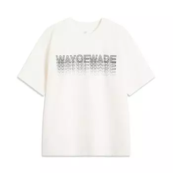 Li Ning Серия Wade Спортивная Повседневная Простая Футболка Пуловер с Коротким Рукавом и Круглым Вырезом Мужские Топы Шампань-Белый AHSV015-5 S