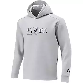 Li Ning Серия Wade Свободное худи Удобная толстовка с длинным рукавом Унисекс толстовка Цветочный-Серый Светло-Дымчато-Серый AWDU007-3 L