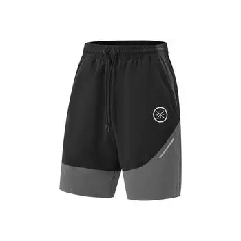 Li Ning Серия Wade Удобные Свободные Простые Спортивные Шорты Миди Универсальные Повседневные Мужские шорты Черный Угольно-серый AKSV603-1 M