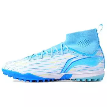Li Ning Shadow 3 Удобный Универсальный TF (Резиновые шипы) Футбольные бутсы с искусственным покрытием, нескользящие, прочные, мужские, белые, синие ASTU049-2 41