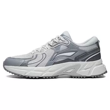 Li Ning Shiguang Ткань Синтетическая Кожа Светоотражающие Ретро Нескользящие Износостойкие Дышащие Низкие Кроссовки Для Бега Мужские Кроссовки ARXT007-4 44