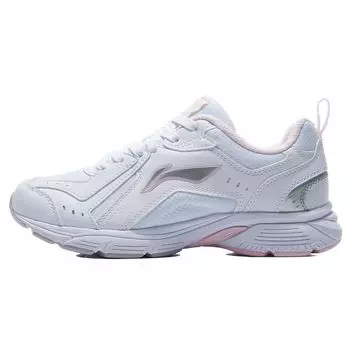 Li-Ning Shock Absorbing Non-Slip Wear-Resistant Low-Top Running Shoes Women Sneakers White Red ARHR192-2 37