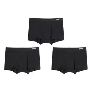 Li-Ning Simple Comfortable Breathable Sweat-Absorbing High-Stretch Sports Underwear Men underwear Black YUAU025-2 M