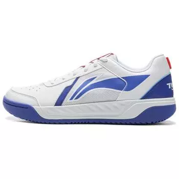 Li-Ning Simple Comfortable Fashion Non-Slip Wear-Resistant Low-Top Tennis Shoes Men sneaker White Blue ATTV003-2 41