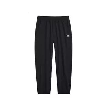 Li-Ning Simple Fashion Versatile Comfortable Outdoor Drawstring Knitted Sports Pants Unisex Pants Black AYKV851-1 S
