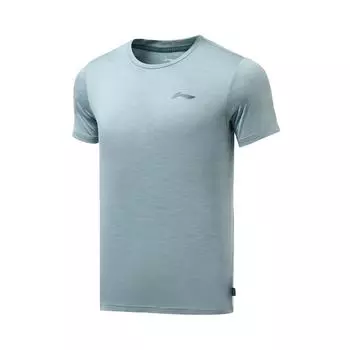 Li-Ning Simple Versatile Comfortable Round Neck Sports Short Sleeve T-Shirt Men Tops Forget-Me-Not-Blue ATSR293-4 3XL