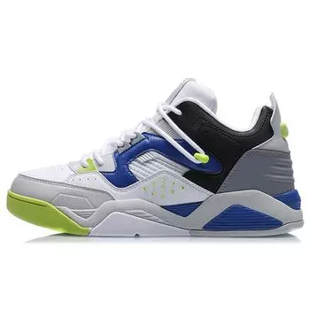 Li-Ning Синтетическая кожа амортизирующие нескользящие износостойкие поддерживающие средние кроссовки ретро баскетбольные мужские кроссовки белые черные серые AGBR025-1 42