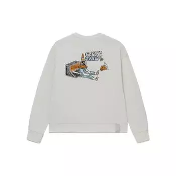 Li-Ning скейтборд серии мультяшный принт свободный пуловер с круглым вырезом мужской свитер Off-White AWDS165-2 XL
