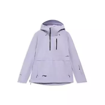 Li Ning Ski Series Half-Zip Loose Hooded Ski Jacket Women Jackets Purple AHXR060-1 S