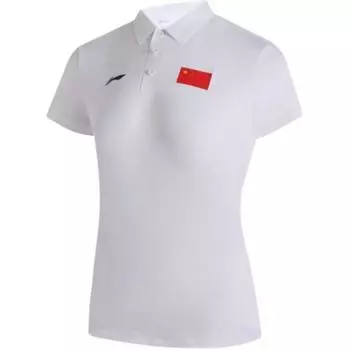 Li-Ning Soft Comfortable Breathable Versatile Casual Short Sleeve Polo Shirt Women tops Standard-White APLU070-2 2XL