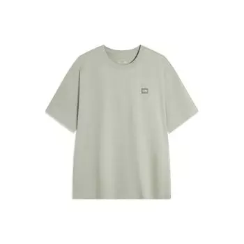 Li-Ning Soft Comfortable Loose Versatile Round Neck Pullover Short Sleeve T-Shirt Unisex Tops Dry-Grass-Gray AHSU743-12 S