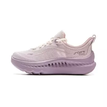 Li Ning Soft Cool 2 Удобная Толстая Подошва Увеличение Роста Дышащие Легкие Низкие Повседневные Кроссовки Женские кроссовки Светло-Фиолетовый Розовый AGLV010-9 35