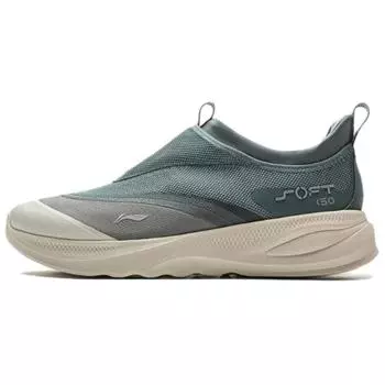 Li-Ning Soft Go 2 Retro Versatile Fashion Classic Shock Absorption Non-Slip Wear-Resistant Low-Top Casual Shoes Men Casual Shoes Blue Gray AGLV005-6 39