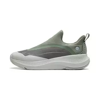 Li-Ning Soft Go Fabric Удобные модные модные нескользящие износостойкие низкие повседневные туфли мужские кроссовки серо-зеленые AGLU099-2 42