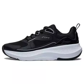 Li Ning Soft Go Удобные Легкие Нескользящие Износостойкие Дышащие Низкие Повседневные Туфли Женские Кроссовки Черный Белый AGLT126-2 36