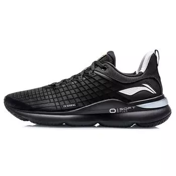 Li Ning Soft Plus Fabric TPU Shock Absorbing Non-Slip Wear Resistance Airful Low Top Sports Casual Shoes Men Sneakers Black ARHQ149-1 42