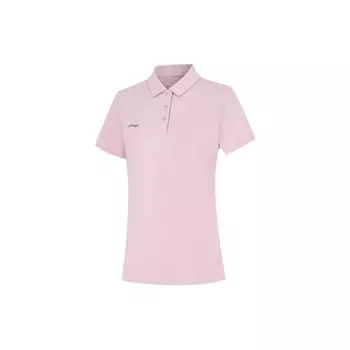 Li-Ning Solid Color Breathable Quick-Dry Polo Shirt Women tops Lotus-Pink-Purple APLU190-4 S