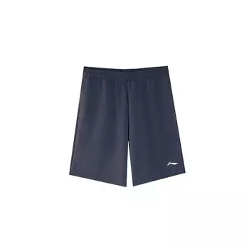 Li-Ning Solid Color Embroidered Brand Logo Knitted Sports Shorts Men shorts Dark-Gray AKSU745-3 S