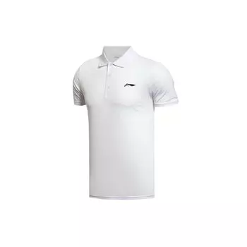 Li-Ning Solid Color Embroidered Small Logo Short Sleeve Polo Shirt Men tops APLS131-1 S
