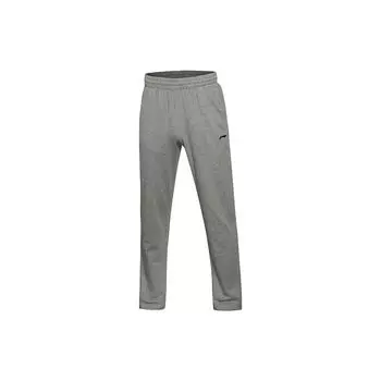 Li-Ning Solid Color Logo Casual Straight Leg Knitted Sports Pants Men bottoms Gray AKLS447-1 4XL