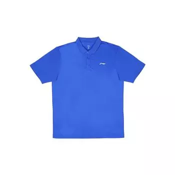 Li-Ning Solid Color Logo Embroidered Short Sleeve Polo Shirt Men tops Dodger-Blue YPLT033-2 M
