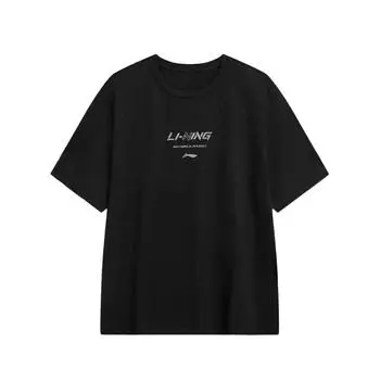 Li-Ning Solid Color Logo Round Neck Cool Lightweight Quick Dry Breathable Running Fitness Casual Short Sleeve T-Shirt Unisex T-Shirts ASSU604-1 S