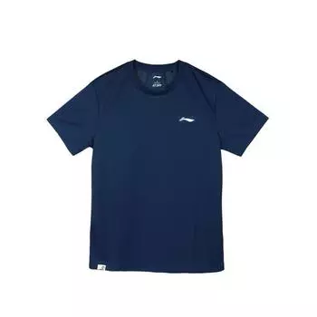 Li-Ning Solid Color Loose Fit Quick Dry Short Sleeve Badminton Shirt Unisex Tops Blue AHSR791-6 L