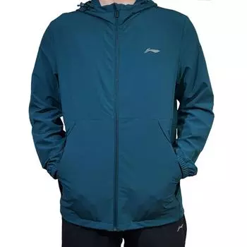 Li-Ning Solid Color Loose Fit Soft Shell Jacket Men jackets Peacock-Blue AFDU463-3 M