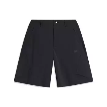 Li-Ning Сплошные спортивные шорты со средней талией и прямыми штанинами, мужские брюки, черные AKST439-1 2XL